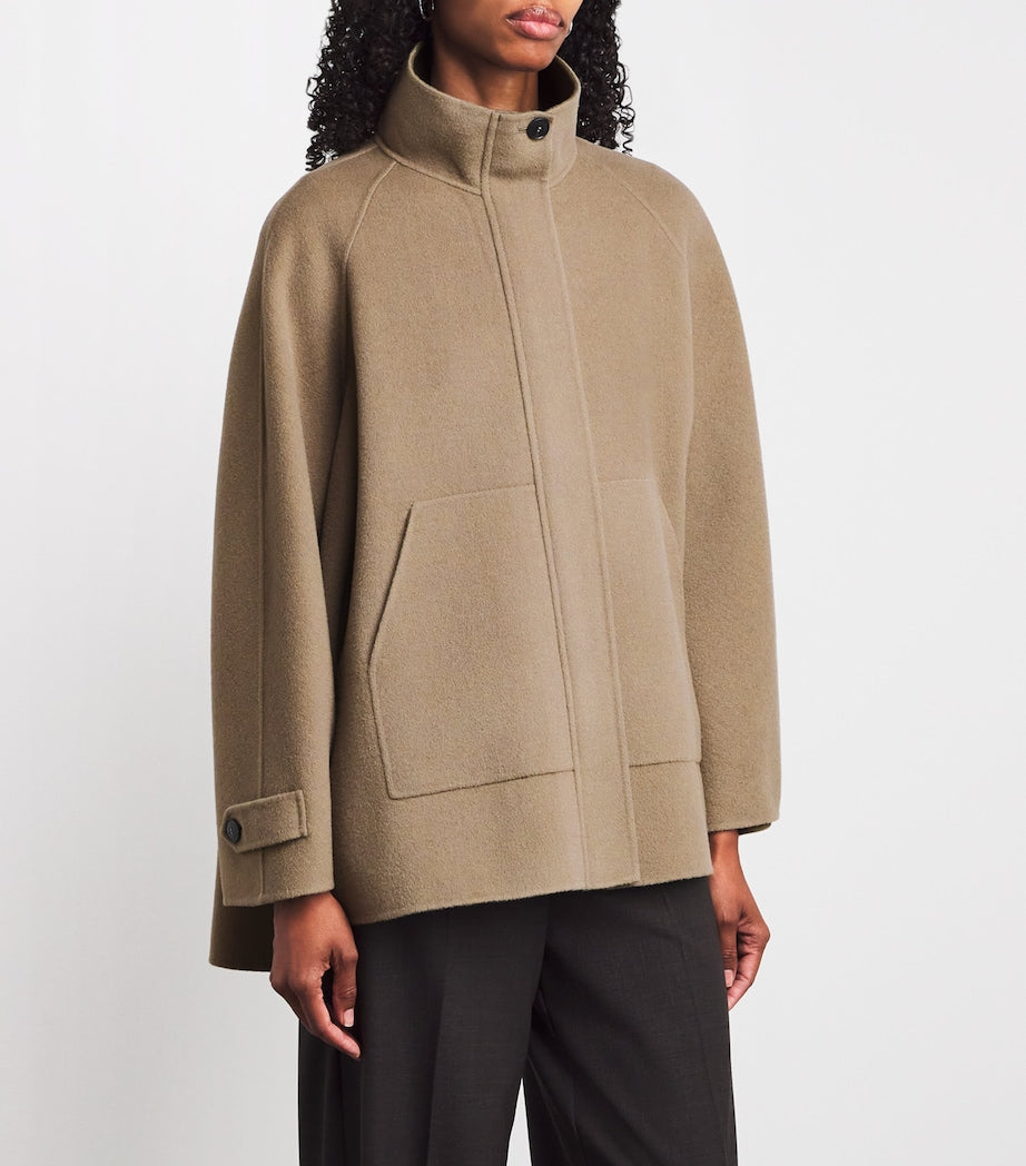 Green Virgin Wool Coat