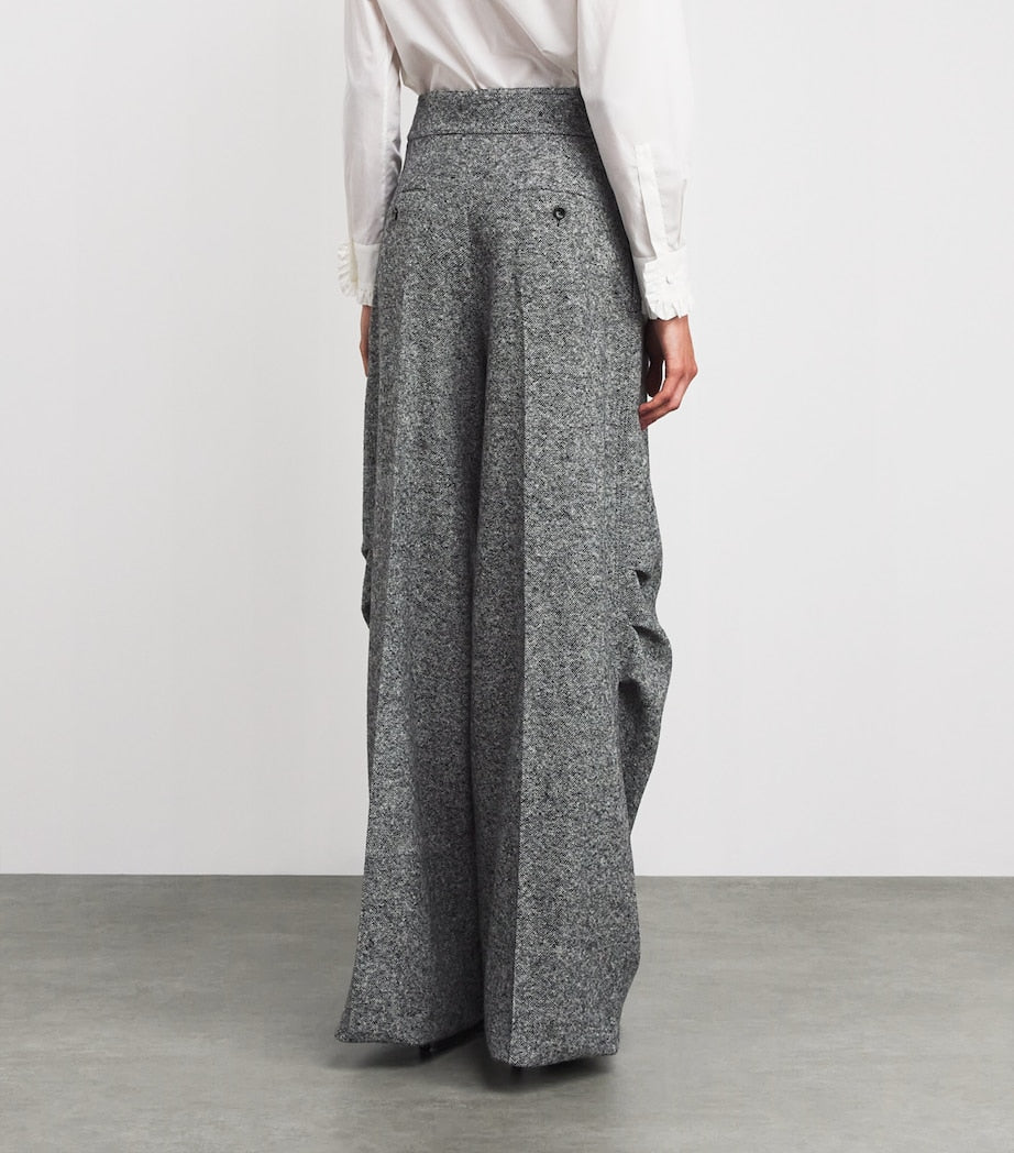 Max Mara Multi Wool-Silk Tweed Trousers