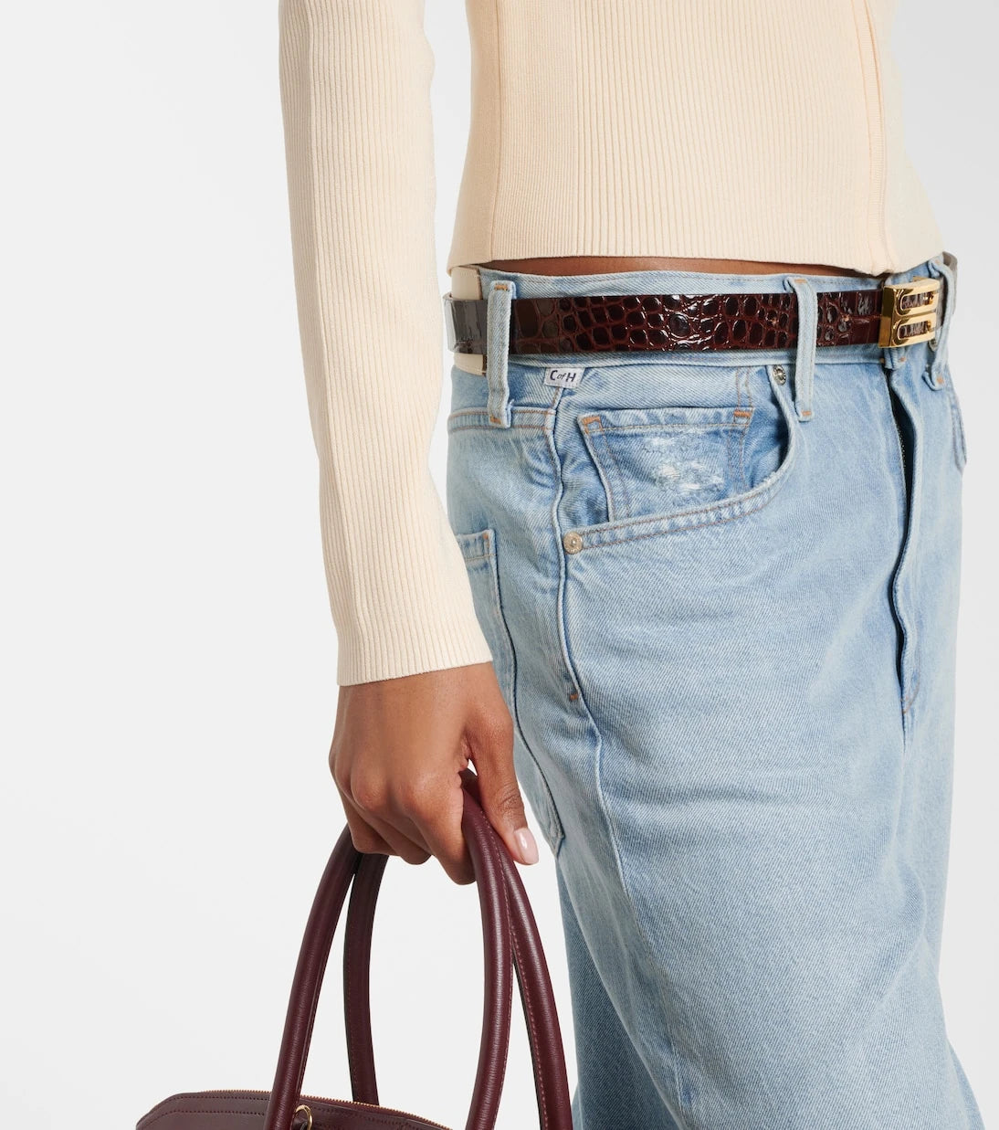 Victoria Beckham - Mila ribbed-knit zip-up top