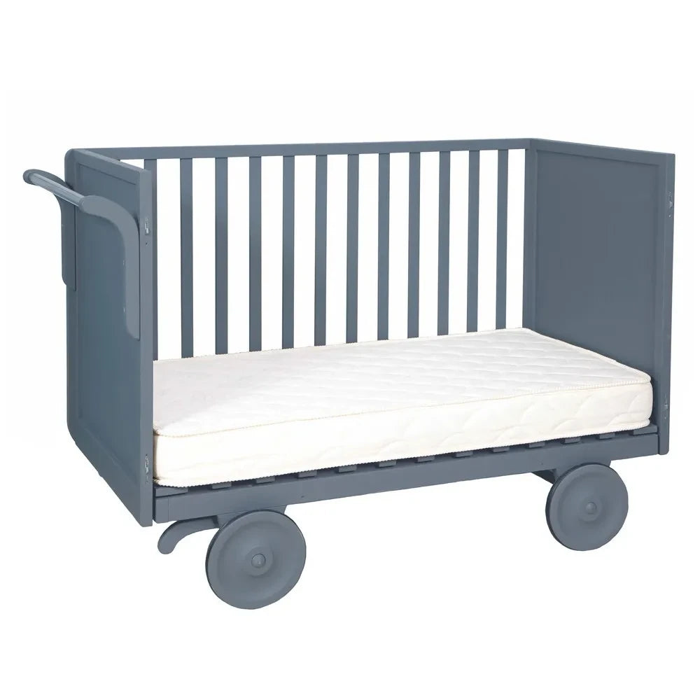 Laurette - Adjustable Trolley Cot 60 x 120 cm | Mid grey