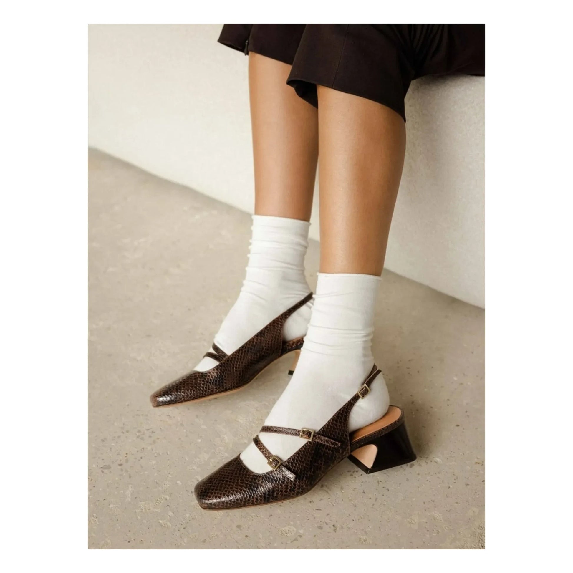 Bobbies - Babies Becca Snake Embossed Leather | Brown