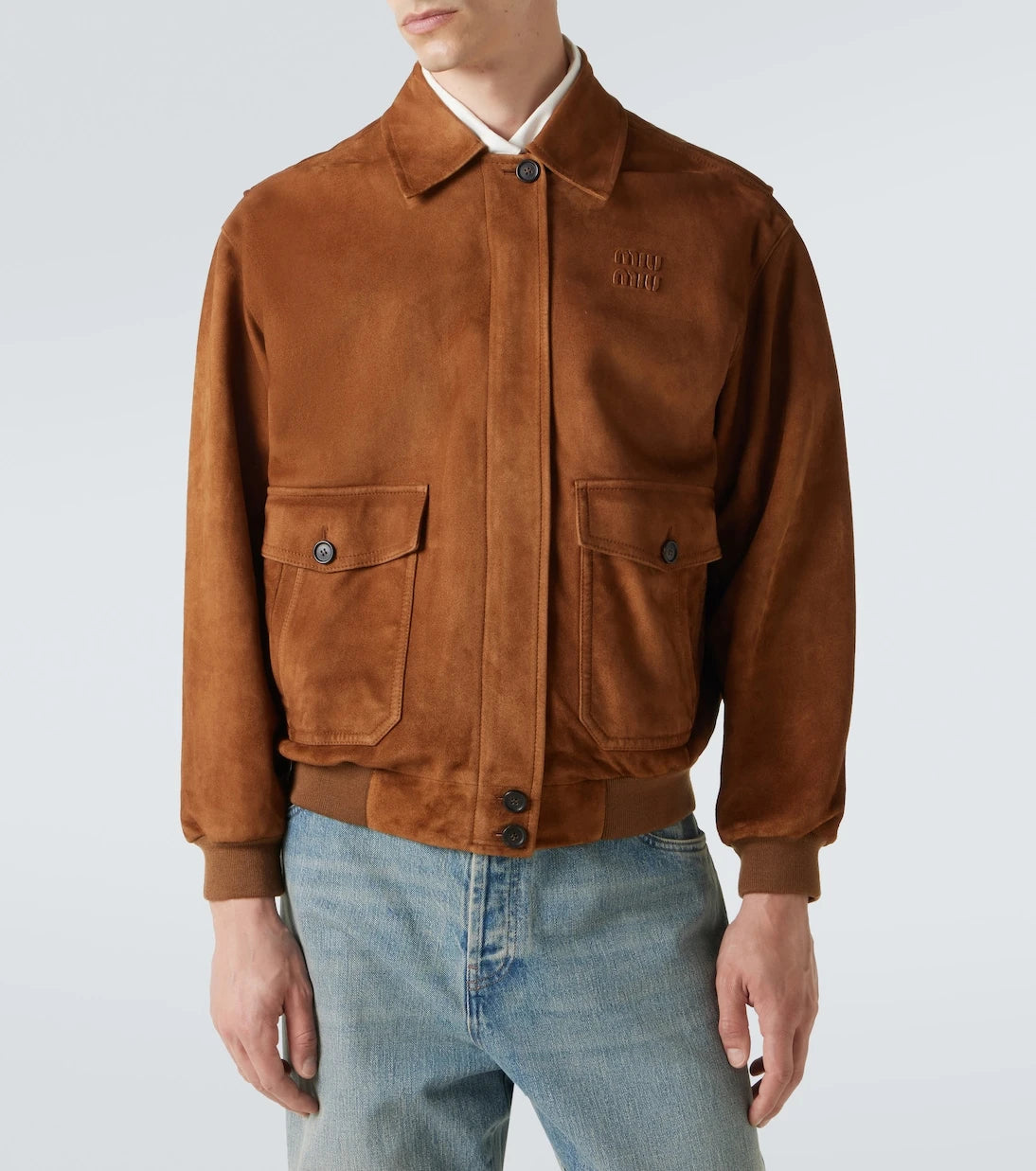 Miu Miu - Embossed suede blouson