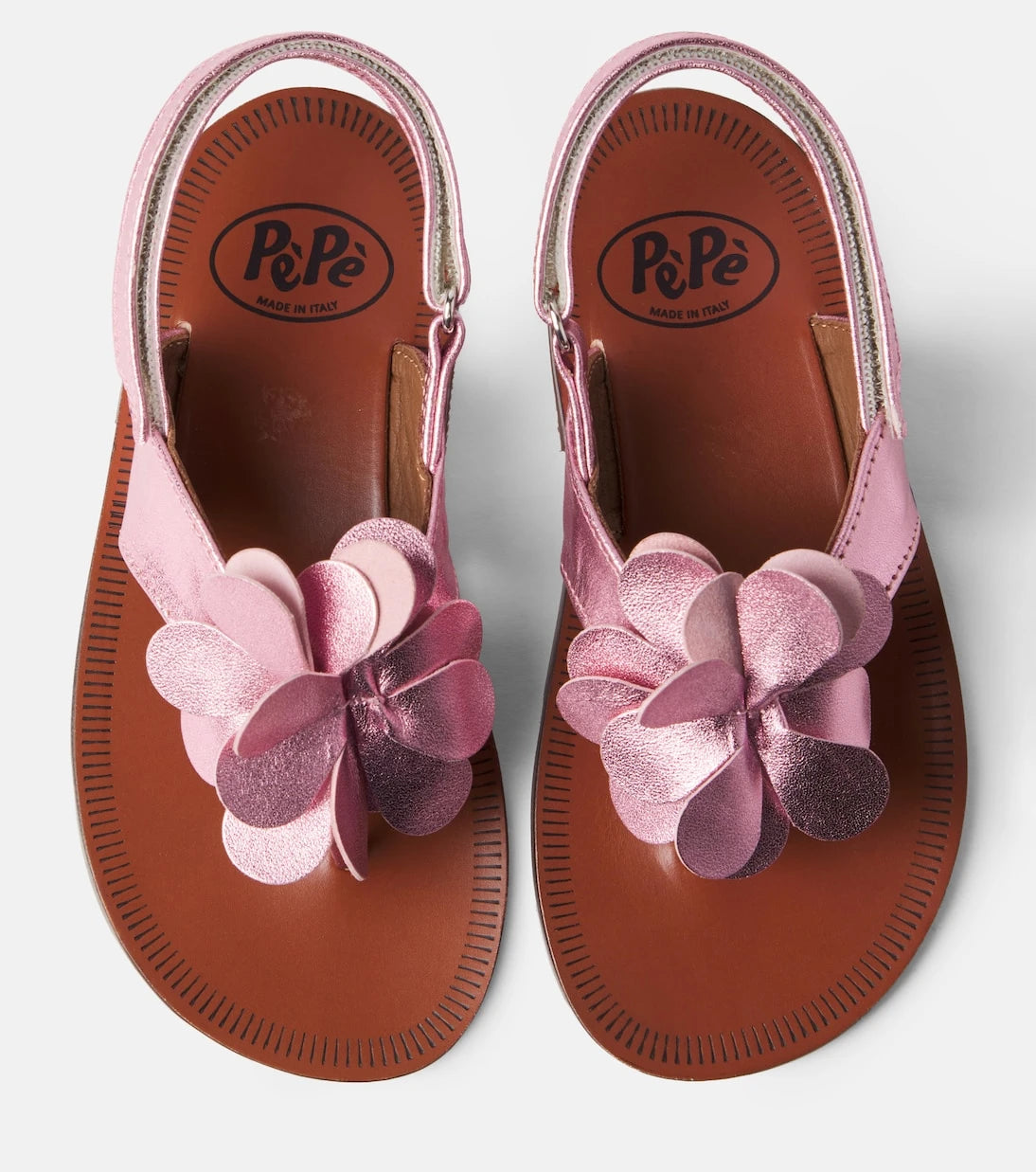 PèPè - Metallic leather thong sandals