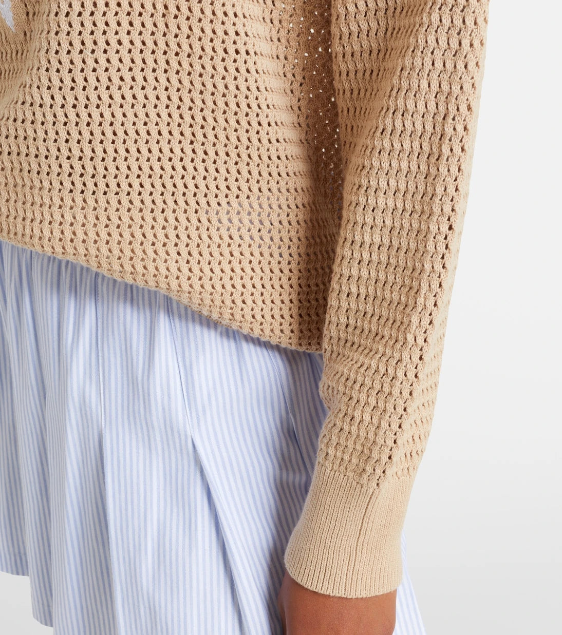 Varley - Calva open-knit cotton half-zip sweater