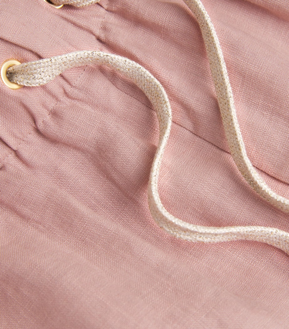 Neutral Linen Drawstring Shorts