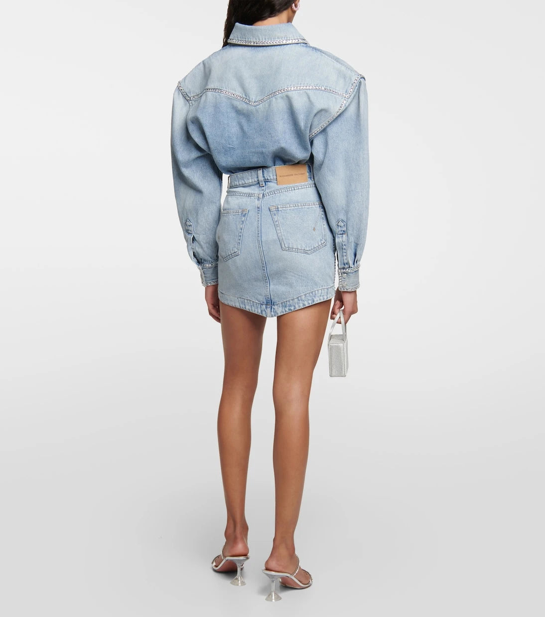 Alexandre Vauthier - İşlemeli denim mini etek