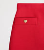 Valentino Red Wool-Silk Embellished Mini Skirt