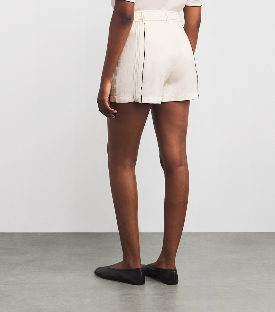Tory Burch White Stripe Shorts