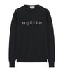 Black Wool Embellished Logo Sweater