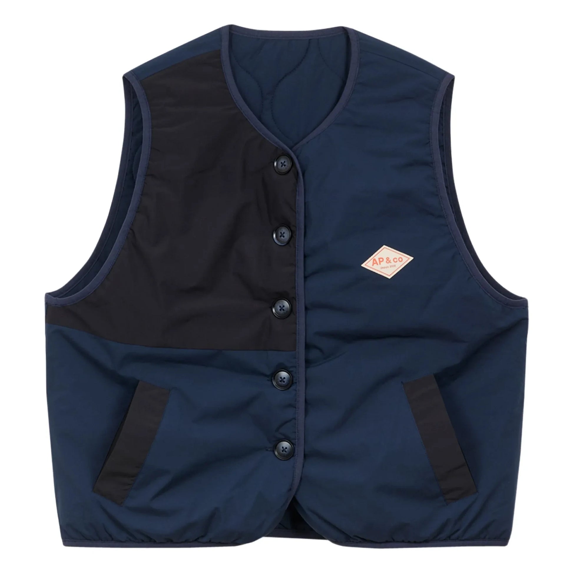 a.p - Georgina Sleeveless Reversible Jacket | Navy blue