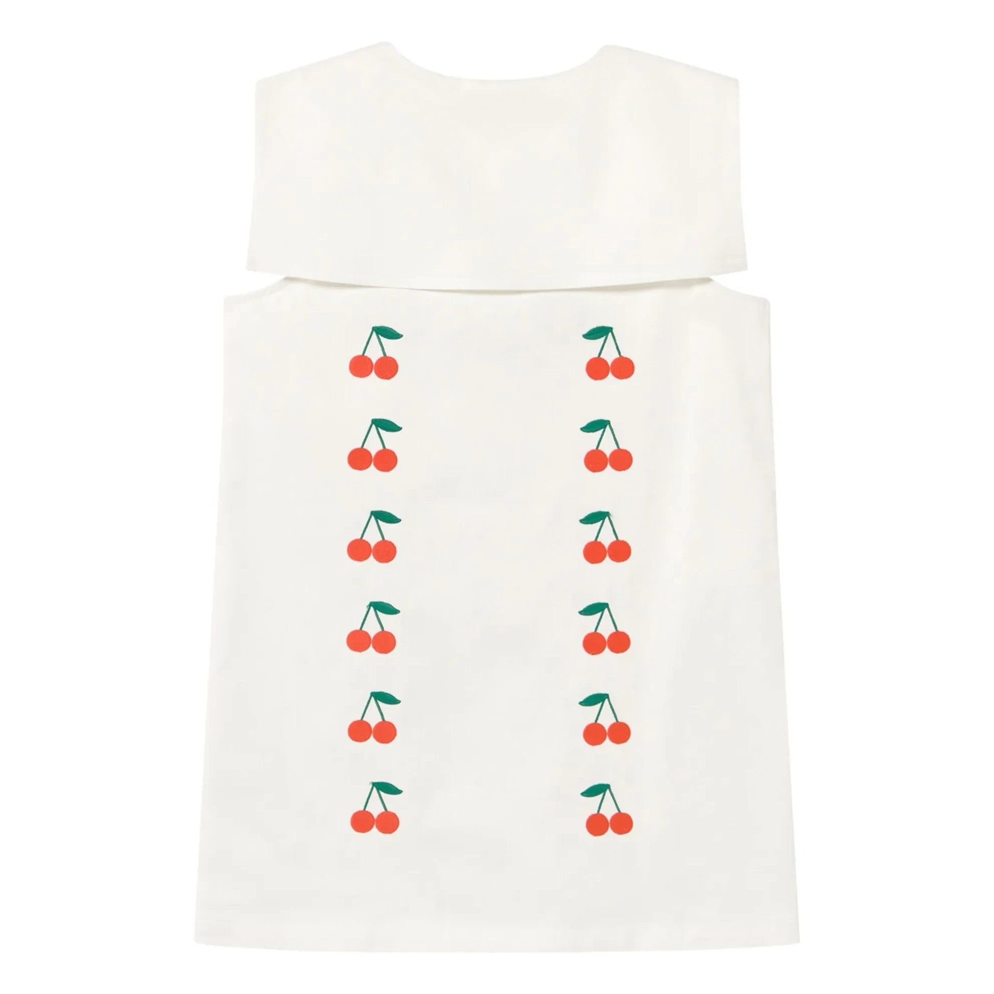 Tinycottons - Cerises collar dress | White