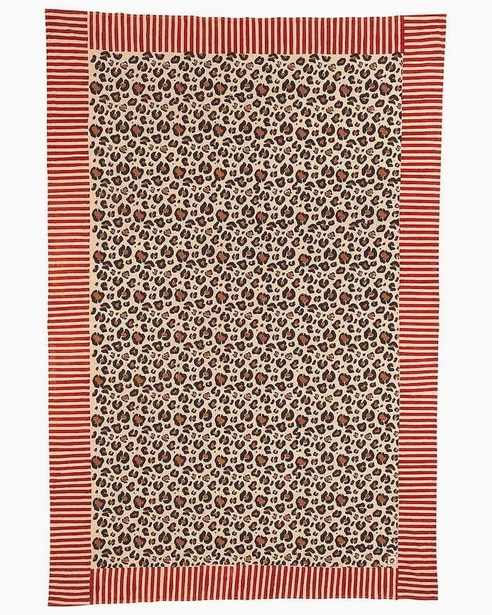 Doing Goods Leopard Tek Kişilik Pamuklu Örtü 220 x 140 cm