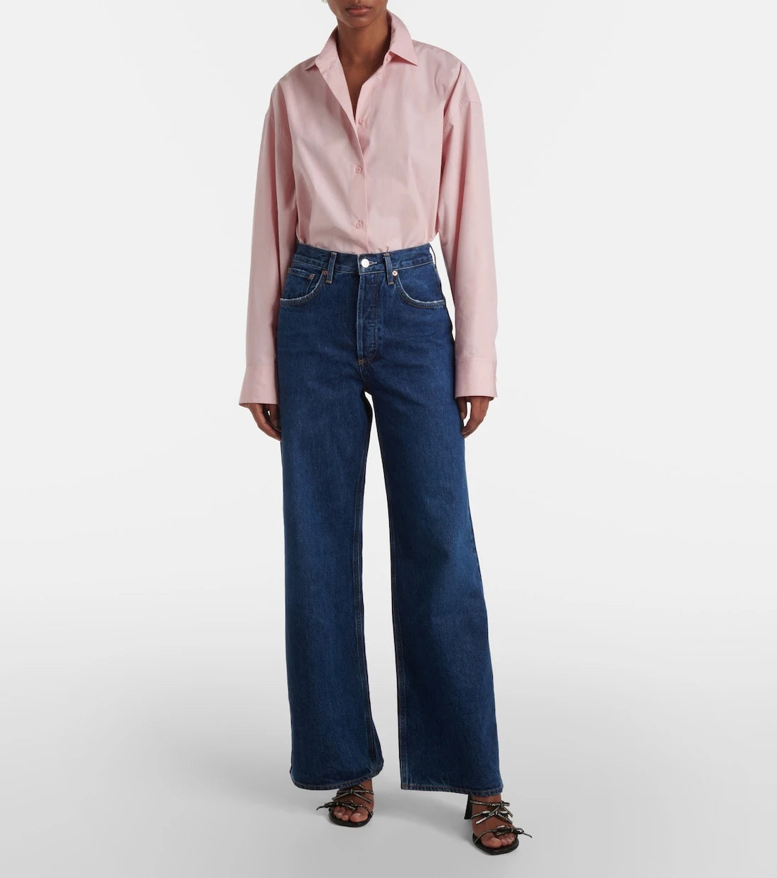 Agolde - Dame Jean No Cuff high-rise wide-leg jeans