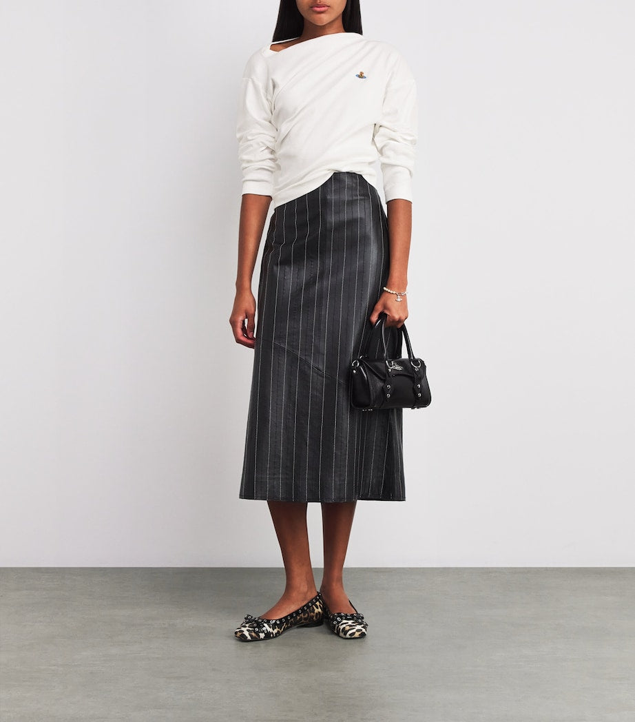 Vivienne Westwood White Stretch-Cotton Asymmetric Orb Hebo Top