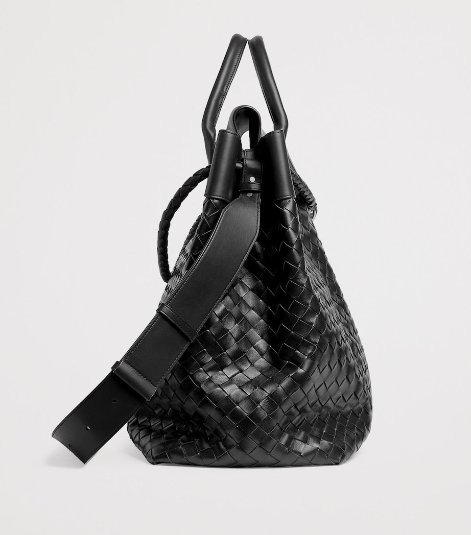 Bottega Veneta Grey Large Calfskin Andiamo Voyager Holdall