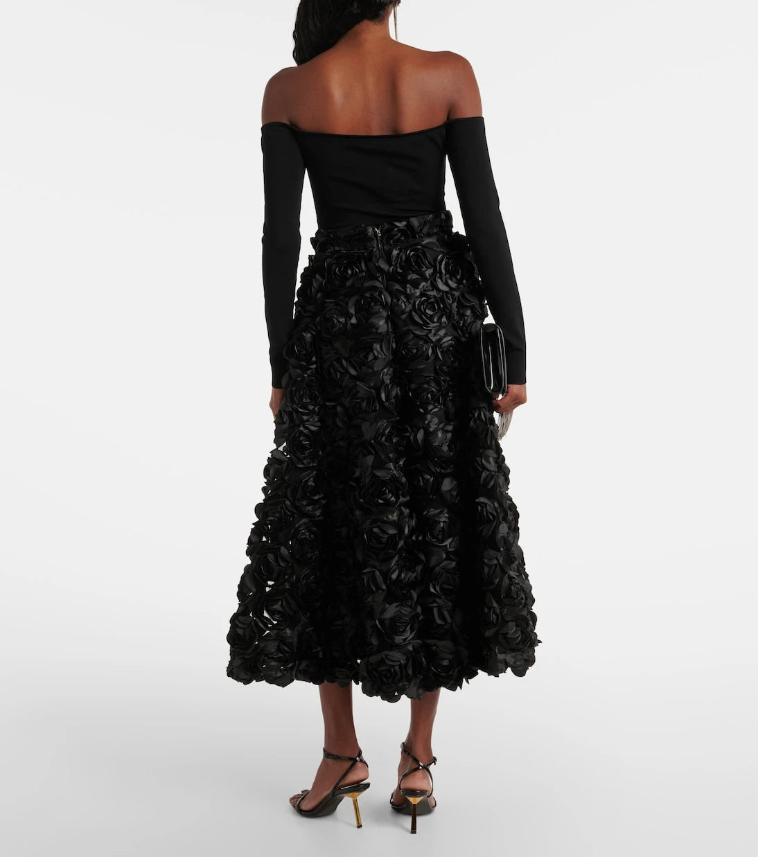 Rotate - Sun floral-appliqué high-rise maxi skirt