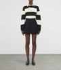 McQueen Black Wool-Mohair Pleated Shorts
