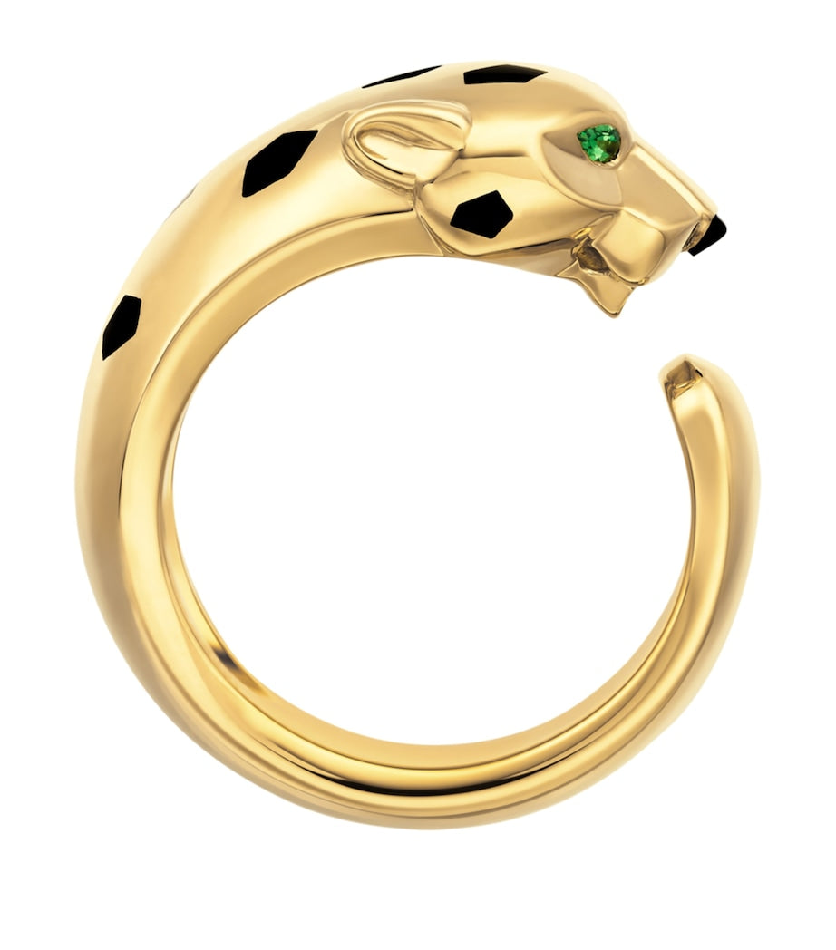 Yellow Gold, Tsavorite and Onyx Panthère de Cartier Ring