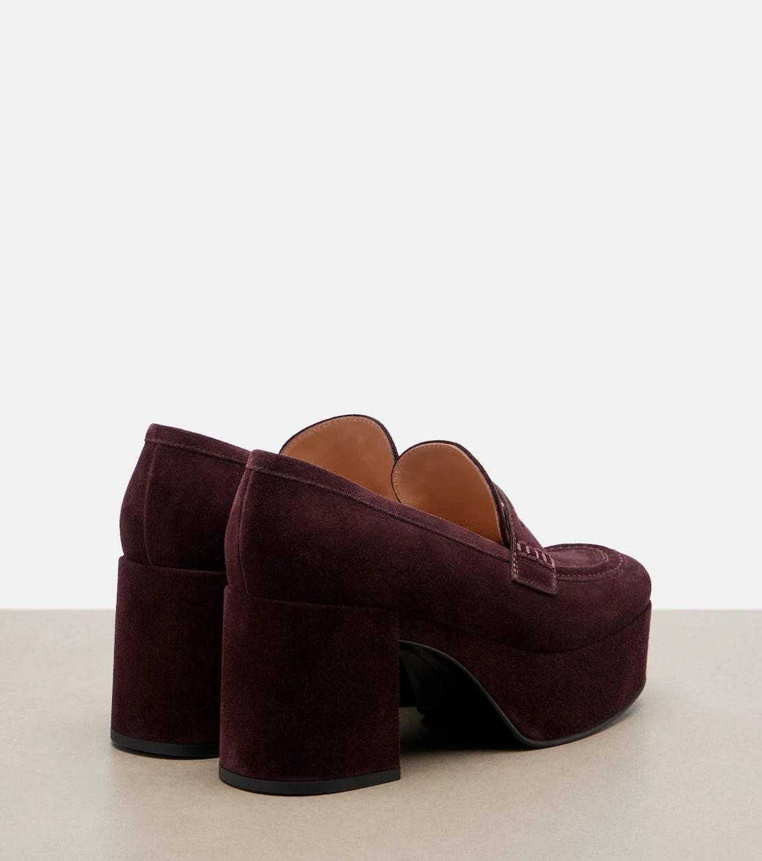 Gianvito Rossi - Jenna suede platform penny loafers