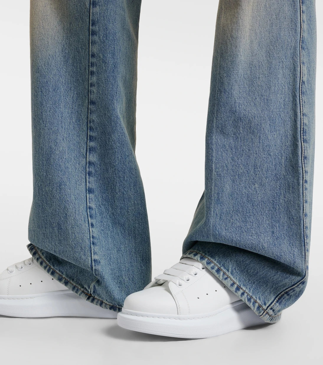 McQueen - Oversized embellished leather sneakers