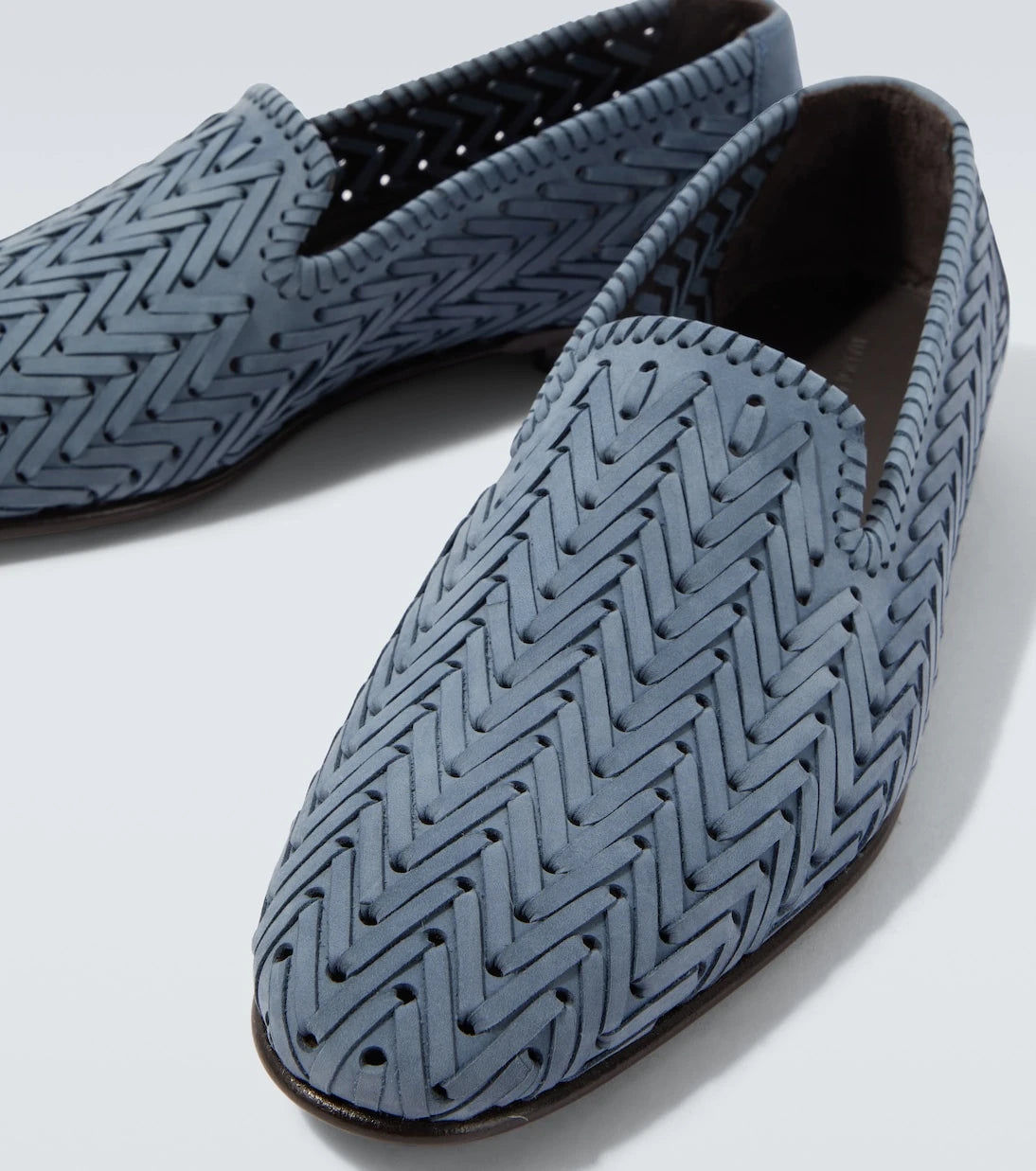 Manolo Blahnik - Mario woven leather loafers