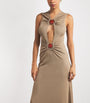 Mineral Stone-Detail Cut-Out Maxi Dress SAND