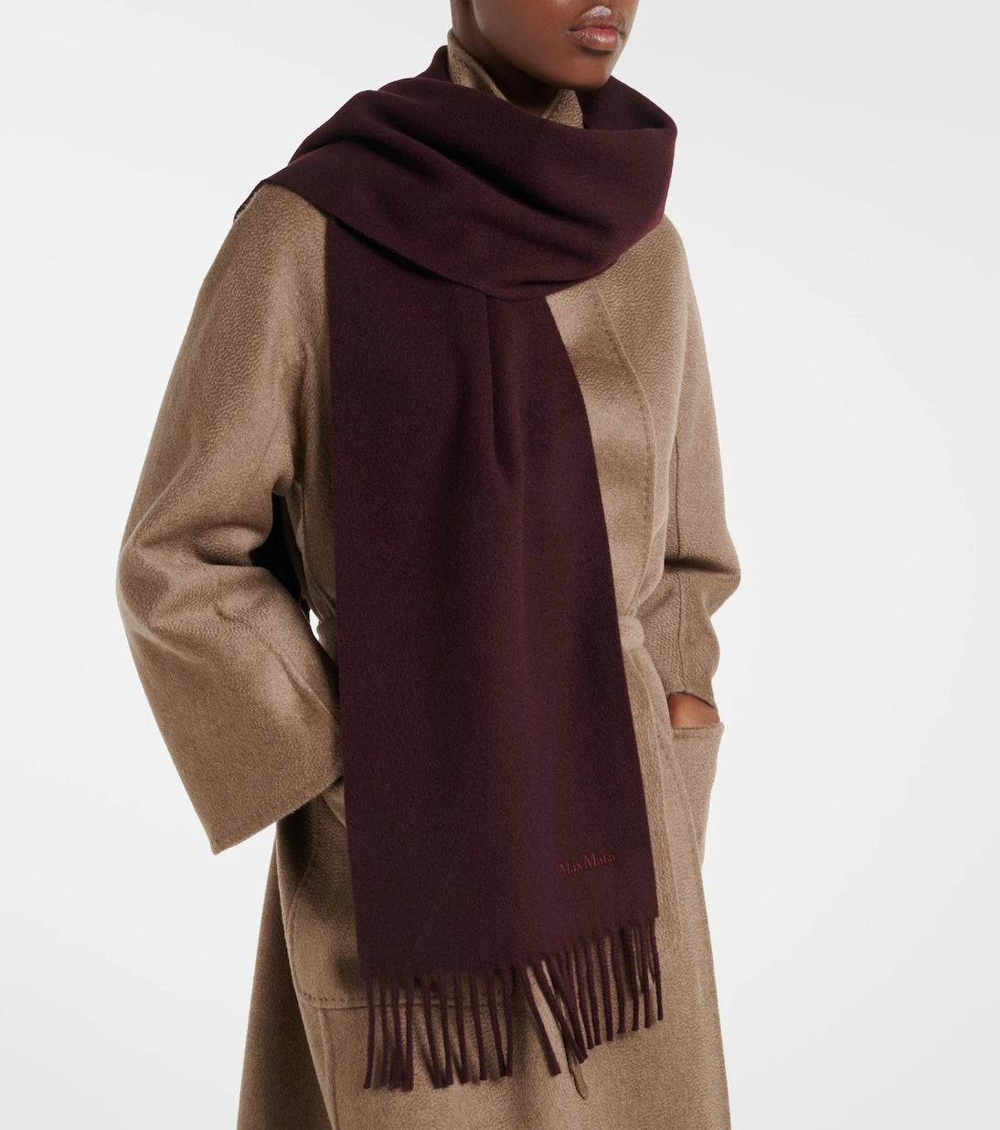 Max Mara - Fringed wool scarf