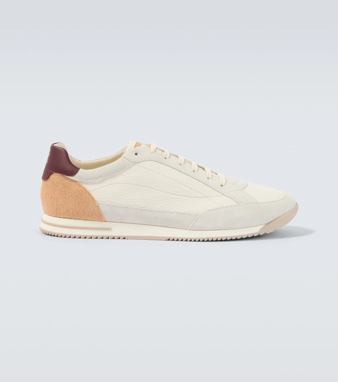 Brunello Cucinelli - Suede-trimmed leather sneakers
