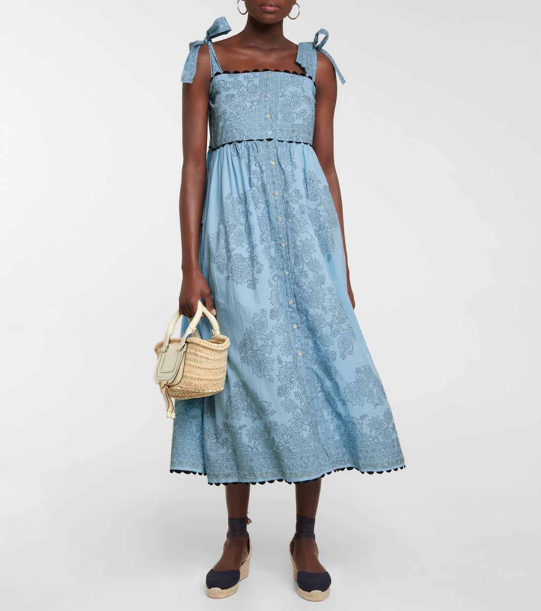 Juliet Dunn - Floral printed cotton midi dress