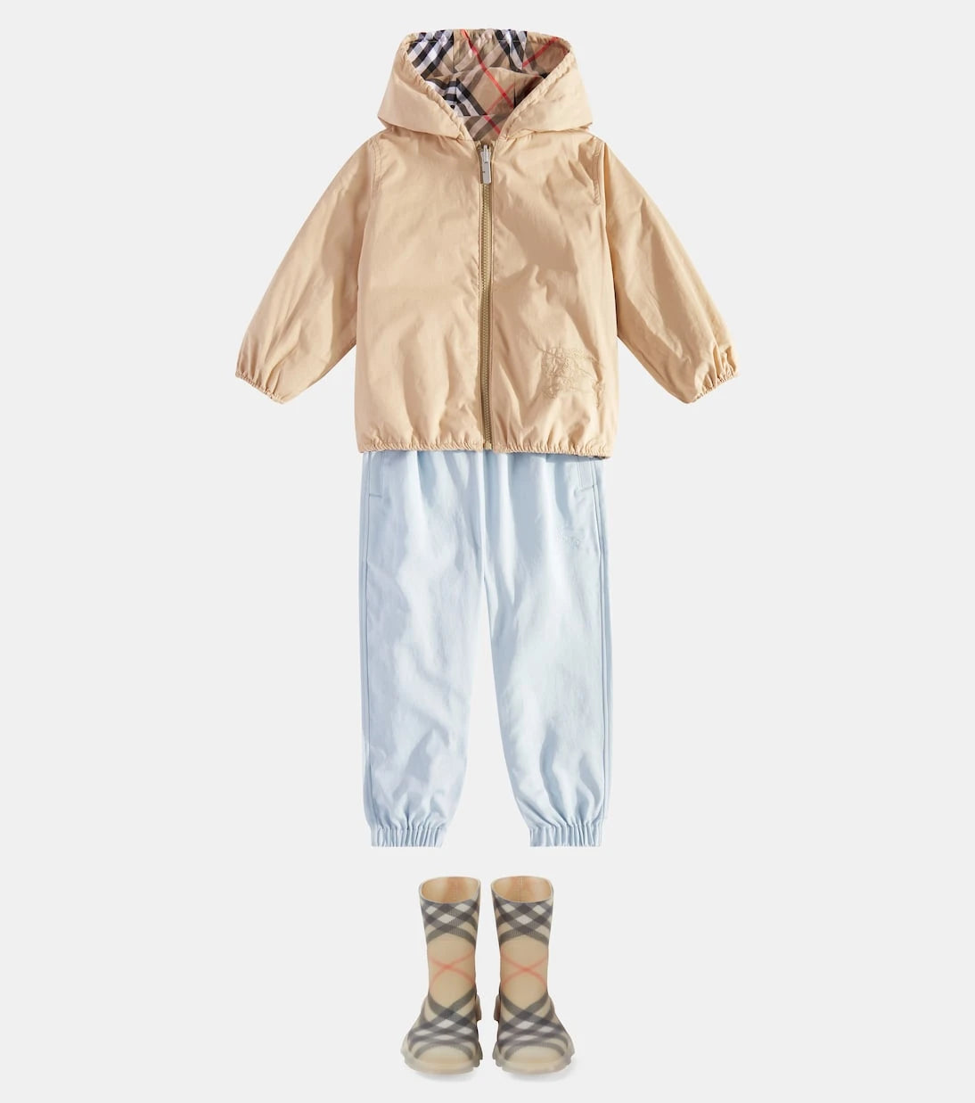 Burberry Kids - حذاء المطر بنقشة كاروهات بربري