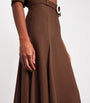Edeline Lee Brown Jacquard Jete Midi Skirt