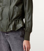 Green Leather Sofi Bomber Jacket