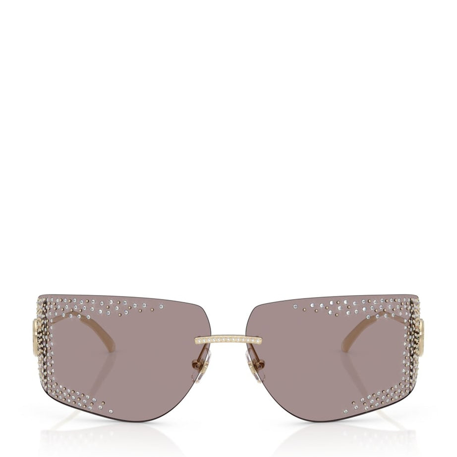 Jimmy Choo Gold Embellished Wire-Frame Sunglasses