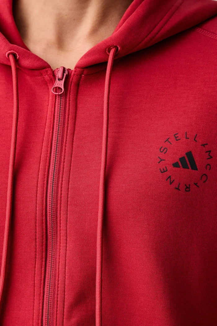 adidas by Stella McCartney fermuarlı kapüşonlu kadın pamuklu sweatshirt