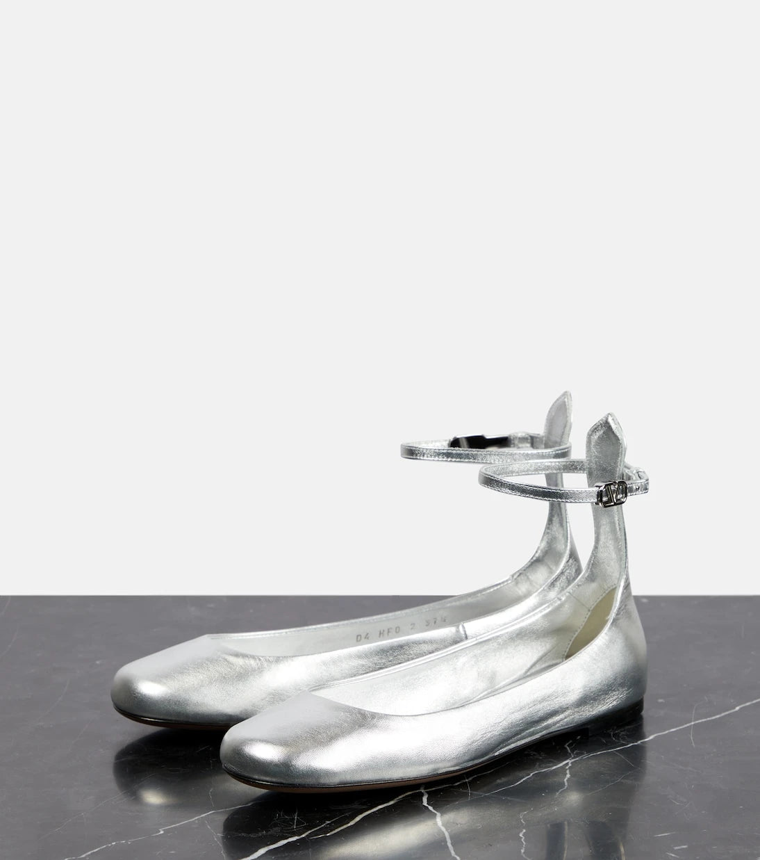 Valentino Garavani - Tan-Go metallic leather ballet flats