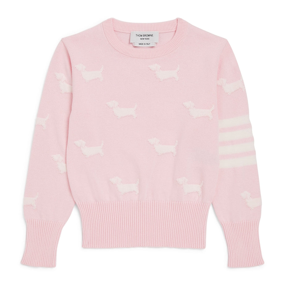 Thom Browne Kids Cotton Dog Print Sweater (2-12 Years)
