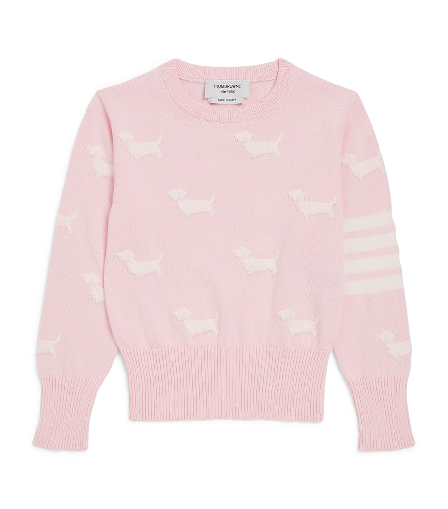 Thom Browne Kids Cotton Dog Print Sweater (2-12 Years)
