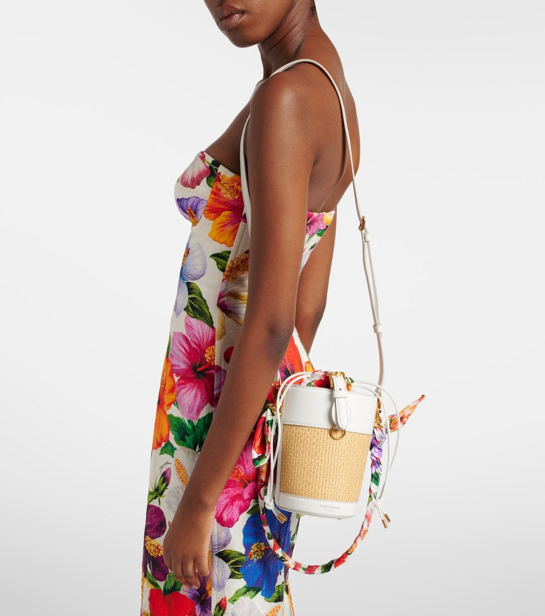 Dolce&Gabbana - Secchiello Small raffia bucket bag