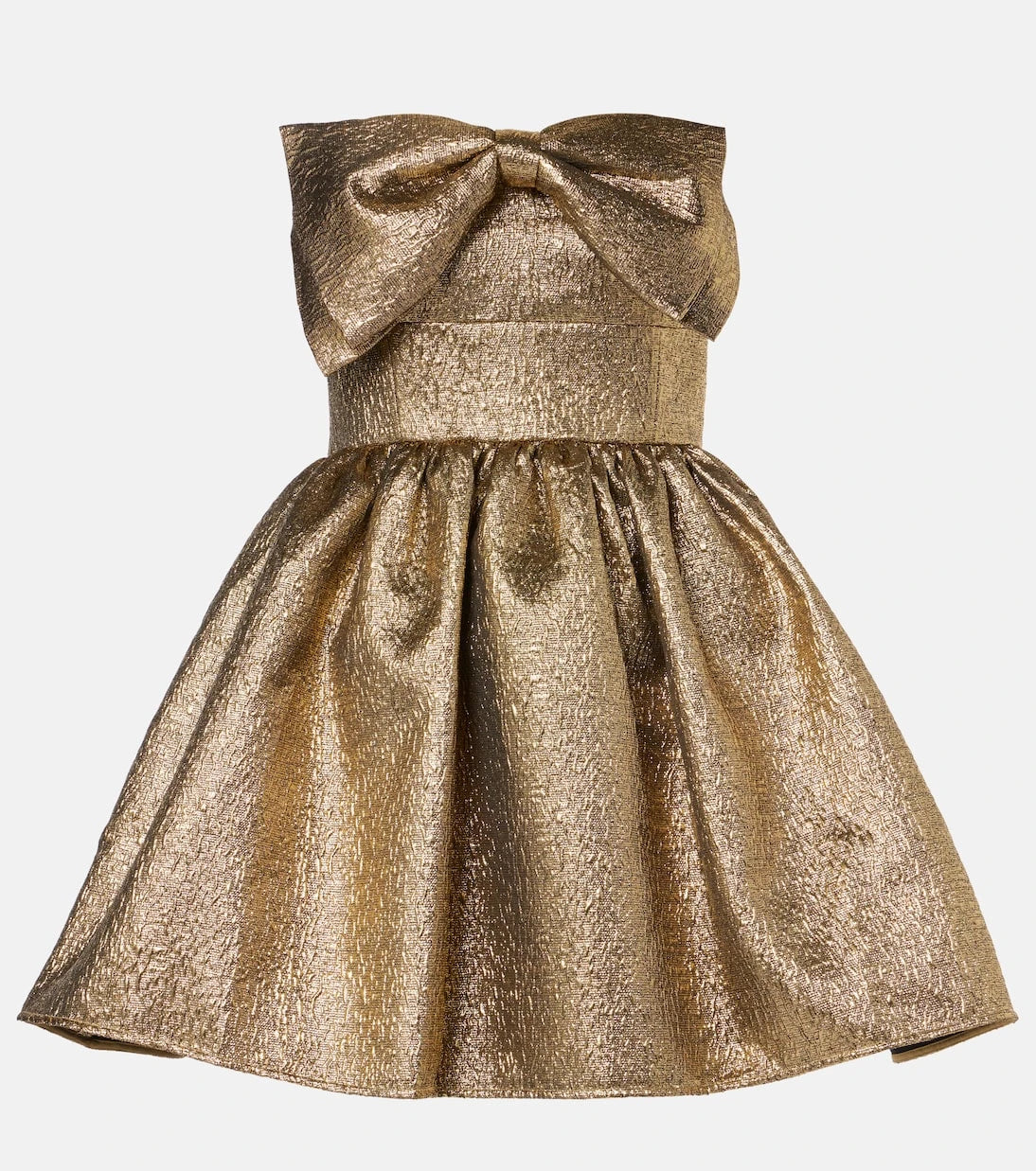 Self-Portrait - Bow-detail lamé jacquard minidress