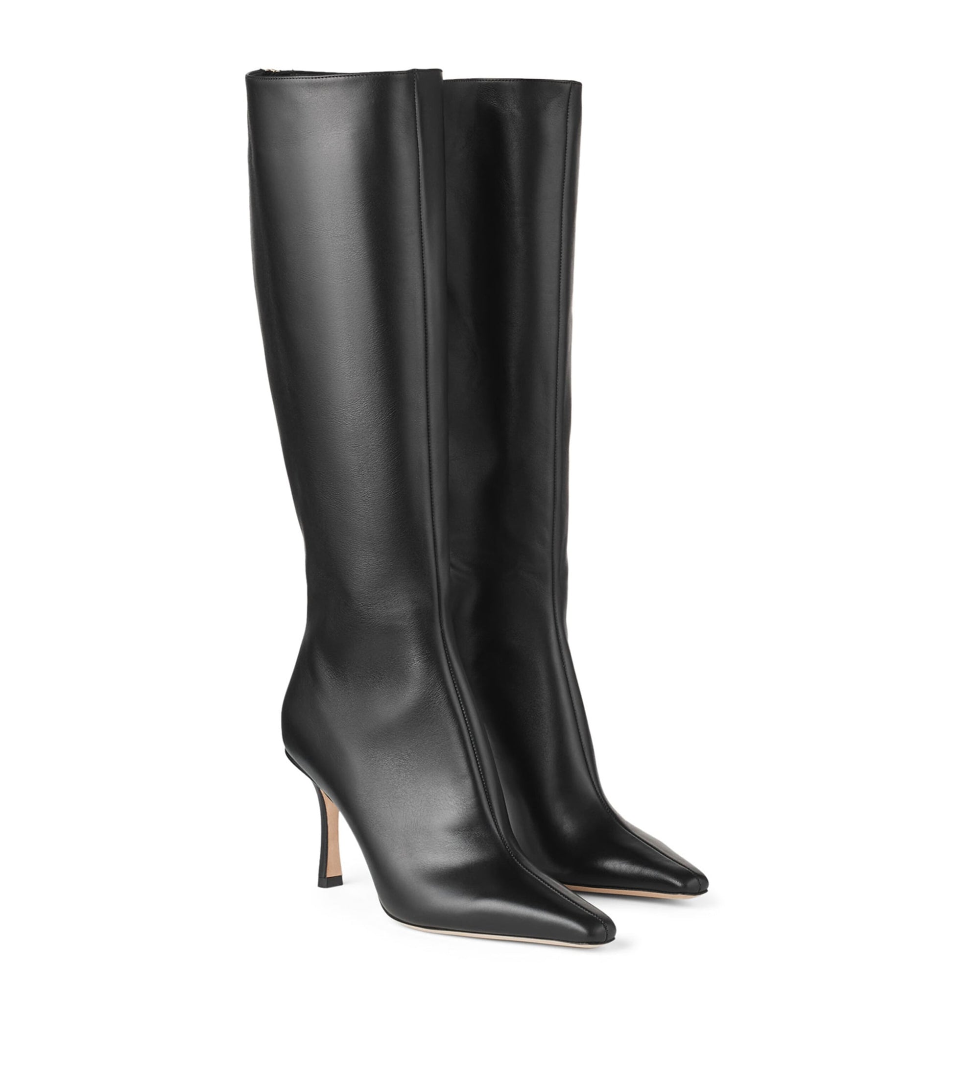 Jimmy Choo Black Agathe 85 Leather Knee-High Boots
