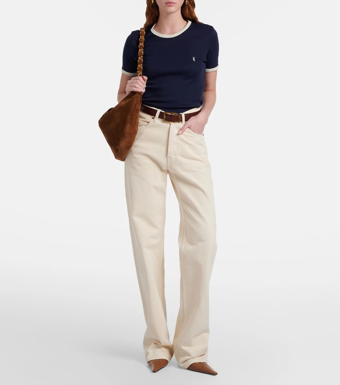 Saint Laurent - Cassandre cotton jersey T-shirt