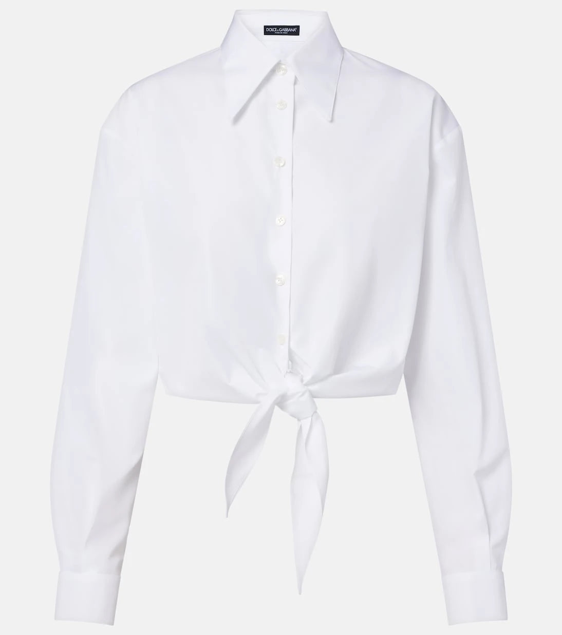 Dolce&Gabbana - Cropped cotton poplin shirt