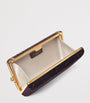Aspinal Of London Velvet Croc-Embossed Paloma Box Clutch Bag