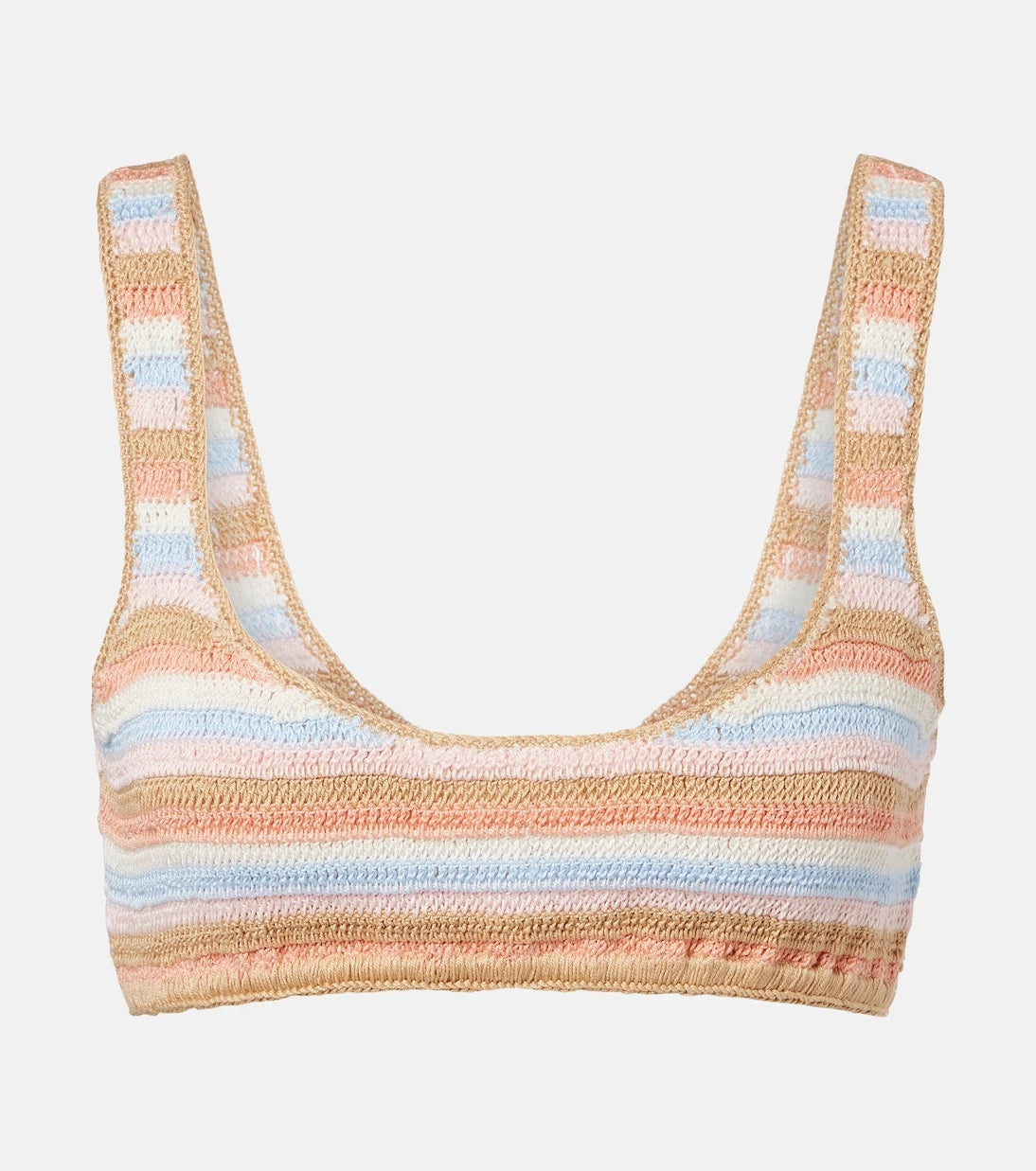 Anna Kosturova - Crochet striped cotton bikini top