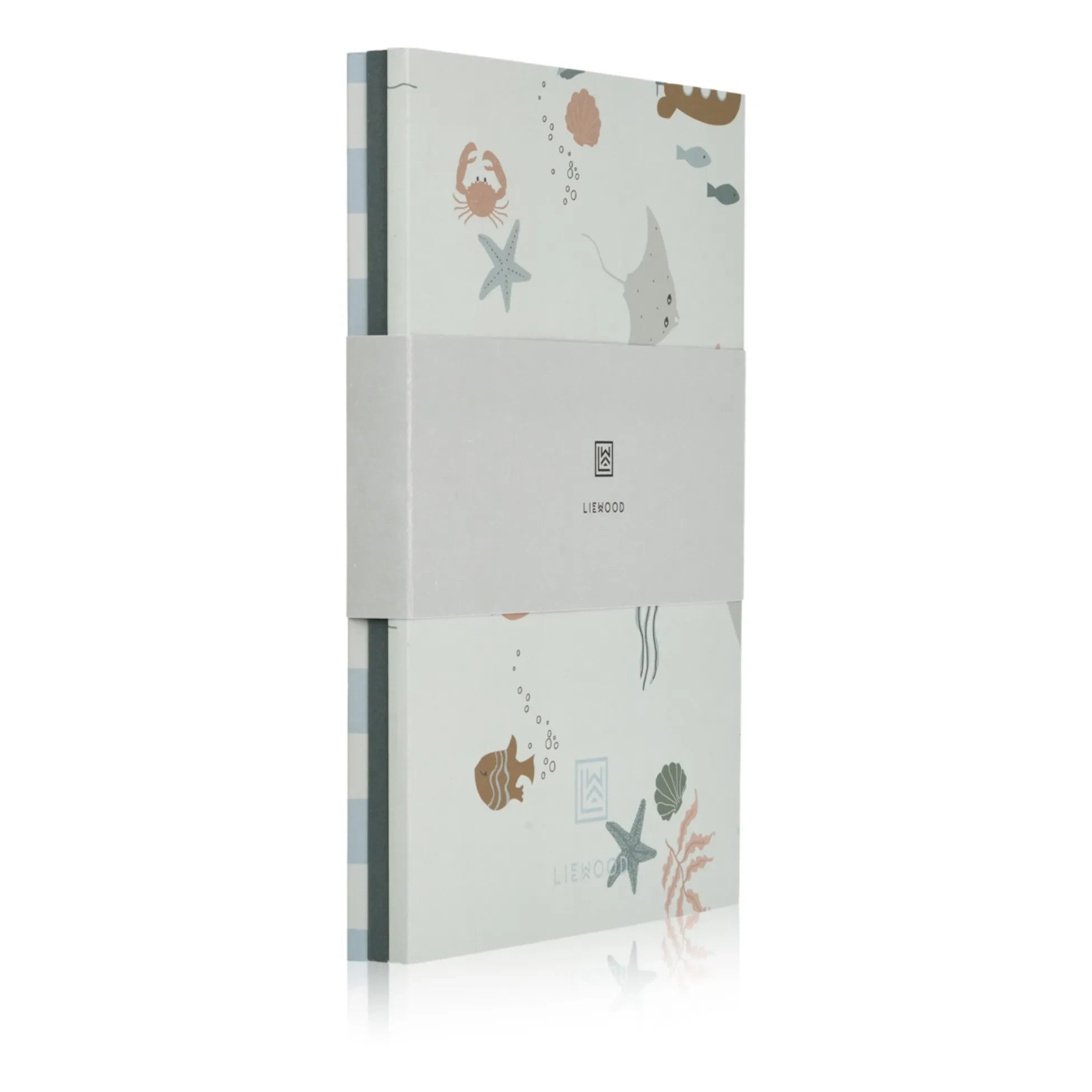 Liewood - A5 Sidney Notebooks - Set of 3 | Sea creature/Stripe mix