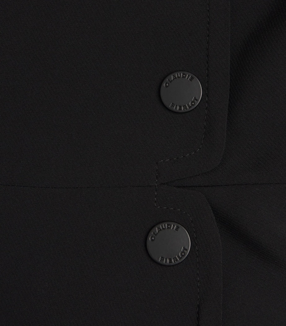 Claudie Pierlot Black Pleated Panel Mini Dress