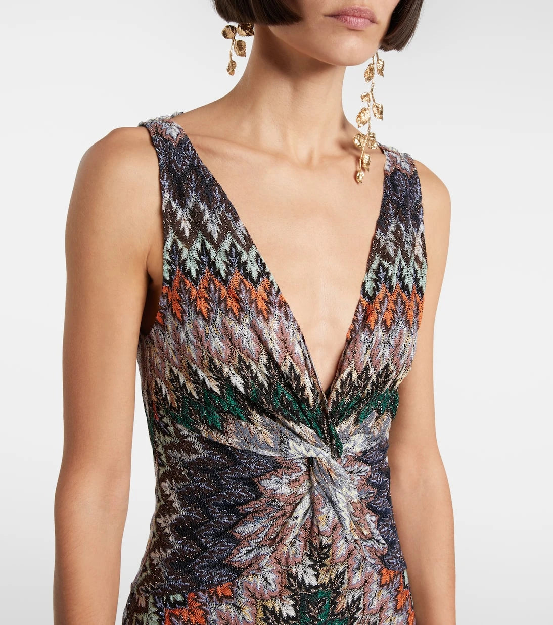 Missoni - فستان ماكسي لاميه بتصميم متعرج