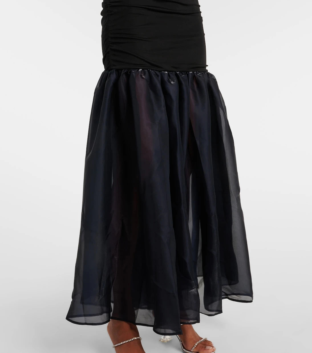 Staud - Liya ruched jersey and organza gown
