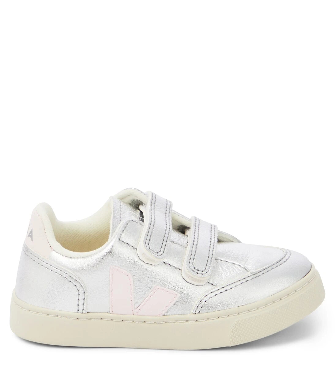 Veja Kids - V-12 metallic leather sneakers