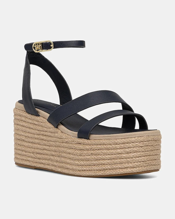 Tommy Hilfiger Anklet Bantlı Deri Platform Sandalet